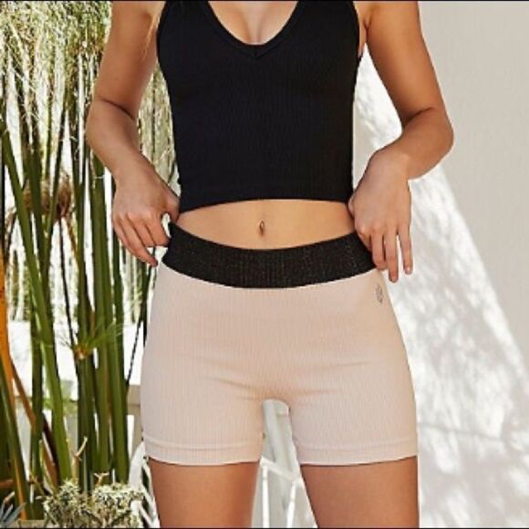 Free People Pants - FREE People Movement Tan Prajna Shorts